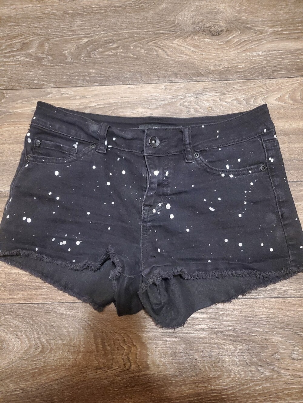 Black & White Paint Splatter Low Rise Shorts